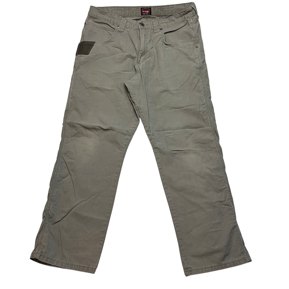 Wrangler Pants Mens 34x28 Gray Workwear Ripstop Ranger Cargo Utility 6375